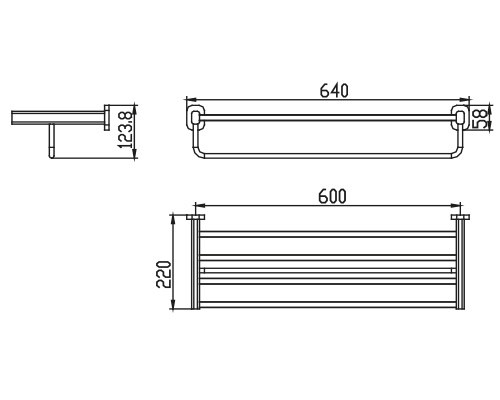 Полка KAISER KH-2049 Oval для полотенец с держателем