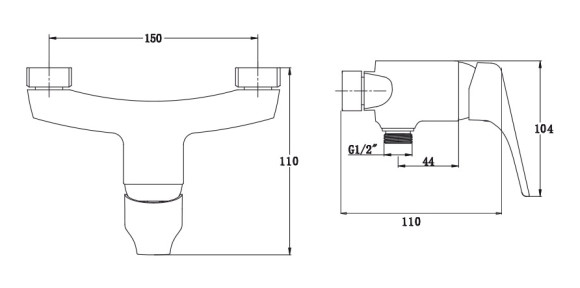 Смеситель KAISER 00077 Eco для душа, БЕЗ излива