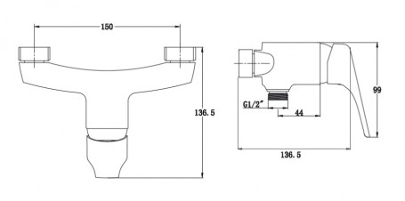 Смеситель KAISER 00077 Eco для душа, БЕЗ излива