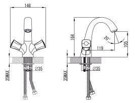 Смеситель KAISER 17211 Topaz для раковины 