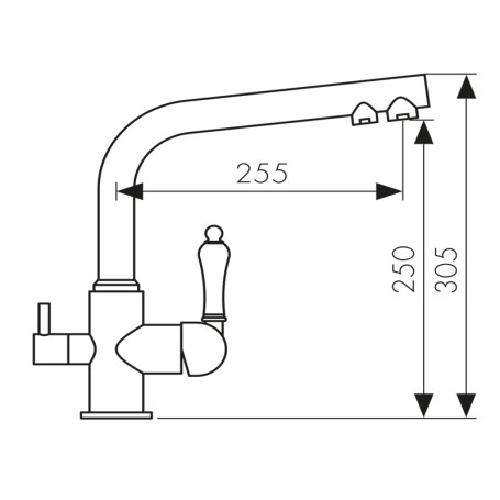 Смеситель KAISER 31144-3 Vincent для кухни, с краном для питьевой воды, бронзовый