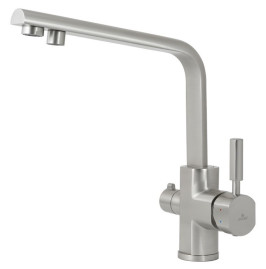 Смеситель KAISER 40144-5 Decor для кухни, с краном для питьевой воды, серебро