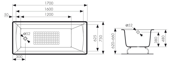 КВ-1804 Ванна KAISER чугунная