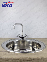 Смеситель VIKO V-1213 Ёлка для кухни, маховики крест керамика