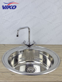 Смеситель VIKO V-1213 Ёлка для кухни, маховики крест керамика