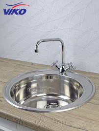 Смеситель VIKO V-1213 Ёлка для кухни, маховики крест керамика