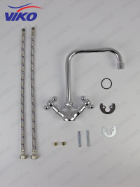 Смеситель VIKO V-1213 Ёлка для кухни, маховики крест керамика