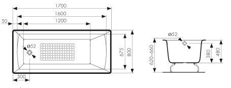 КВ-1805 Ванна KAISER чугунная