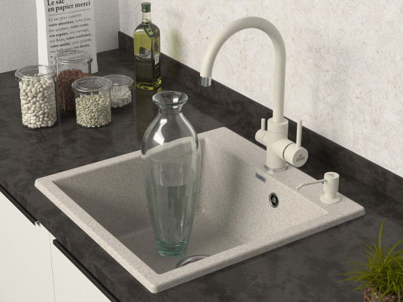 Мойка кварцевая PRAKTISCH, PM105152-BE, бежевый, 510х520, Paulmark