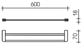 Полотенцедержатель SCHEIN Allom 22821, 60 см, хром