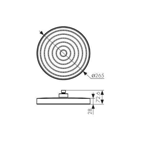 Душевая лейка KAISER SH-307 стационарная, круглая, Хром