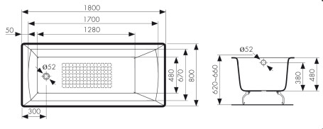 КВ-1806 Ванна KAISER чугунная