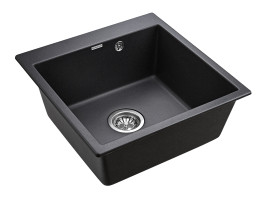 Мойка кварцевая PRAKTISCH, PM105152-BL, черный, 510х520, Paulmark