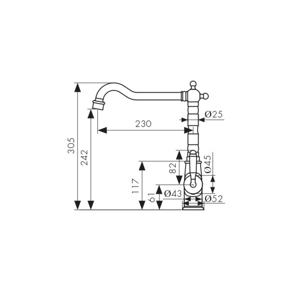 Смеситель KAISER 31544 Vincent для мойки