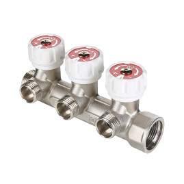 570 Коллектор с регул. вентилями, VALTEC  3/4"х3 вых. 1/2" нар.