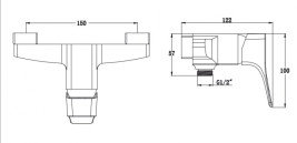 Смеситель KAISER 76077 Clever для душа 