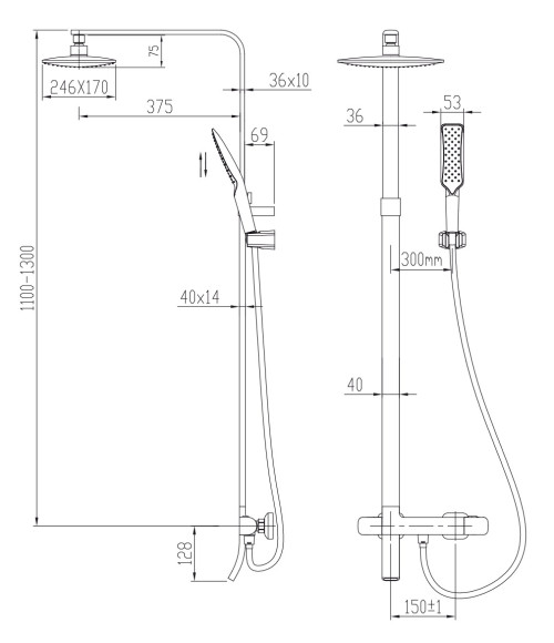 Душевая система KAISER 35282 Zinger с термостатом 6283 (6284), дивертор 352-2 Душевая система KAISER 35282 Zinger с термостатом 6283 (6284), дивертор 352-2