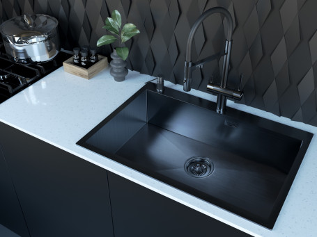 Мойка SAAR, PM807551-GM, вороненая сталь, 750х510мм, Paulmark