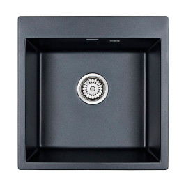 Мойка кварцевая PRAKTISCH, PM105152-BLM, черный металлик, 510х520, Paulmark