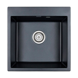 Мойка кварцевая PRAKTISCH, PM105152-BLM, черный металлик, 510х520, Paulmark