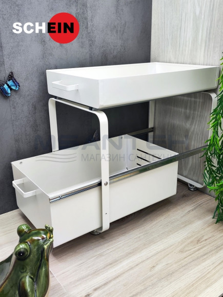 Органайзер SCHEIN HD0073-WT двухэтажный выдвижной белый