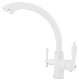 Смеситель KAISER 31244-10 Vincent для кухни, с краном для питьевой воды, белый глянц