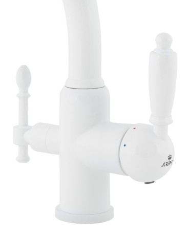 Смеситель KAISER 31244-10 Vincent для кухни, с краном для питьевой воды, белый глянц