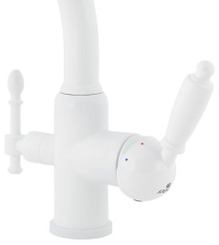 Смеситель KAISER 31244-10 Vincent для кухни, с краном для питьевой воды, белый глянц