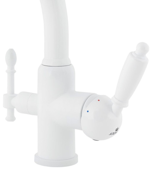 Смеситель KAISER 31244-10 Vincent для кухни, с краном для питьевой воды, белый глянц Смеситель KAISER 31244-10 Vincent для кухни, с краном для питьевой воды, белый глянц