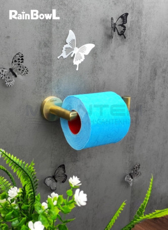 Бумагодержатель Rainbowl 2241-1G LONG для ванной без крышки настенный золото матовый