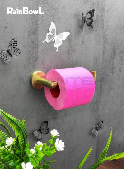 Бумагодержатель Rainbowl 2241-1G LONG для ванной без крышки настенный золото матовый