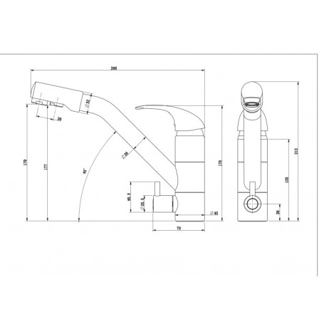 Смеситель для кухни с краном для питьевой воды PAULMARK Hessen He213017-302