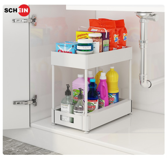 Органайзер SCHEIN HD0002-WT двухэтажный выдвижной белый Органайзер SCHEIN HD0002-WT двухэтажный выдвижной белый