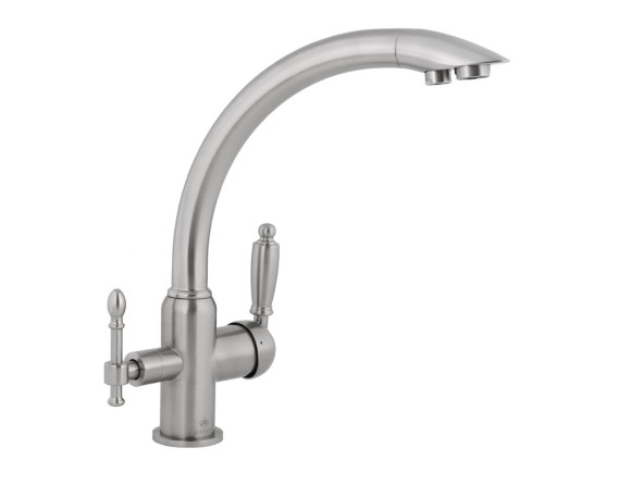 Смеситель KAISER 31244-2 Vincent для кухни, с краном для питьевой воды, серебро