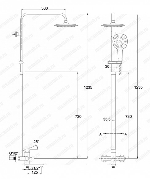 Душевая система KAISER 36182 Arena