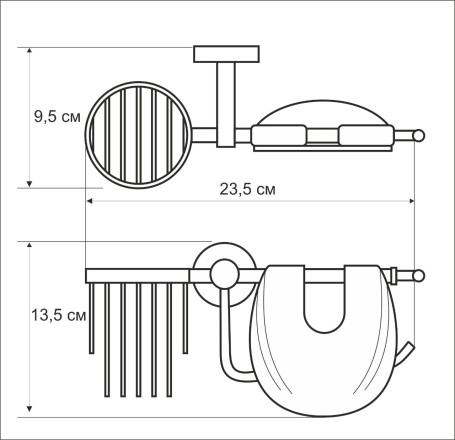 Бумагодержатель Rainbowl 2530-2 OTEL "Листик" + освежитель воздуха