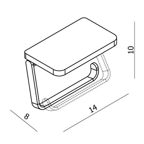 Бумагодержатель Langberger 35041D для туалетной бумаги с прорезиненной полкой хром
