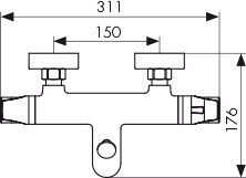 Смеситель KAISER 18355 Thermo для ванны Смеситель KAISER 18355 Thermo для ванны