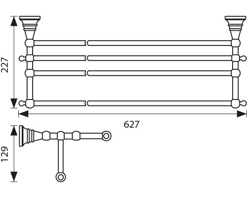 Полка KAISER KH-2209 Arno для полотенец с держателем