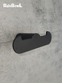 Крючок Rainbowl HOME для ванной 1128-2BP двойной чёрный матовый