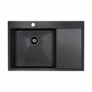 Мойка ELDE, PM807851-GML, вороненая сталь, левая, 780х510мм, Paulmark