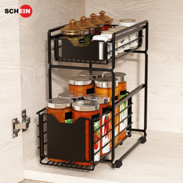 Органайзер SCHEIN  HD0040BL-S двухэтажный выдвижной сетка черный