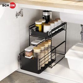 Органайзер SCHEIN  HD0040BL-S двухэтажный выдвижной сетка черный