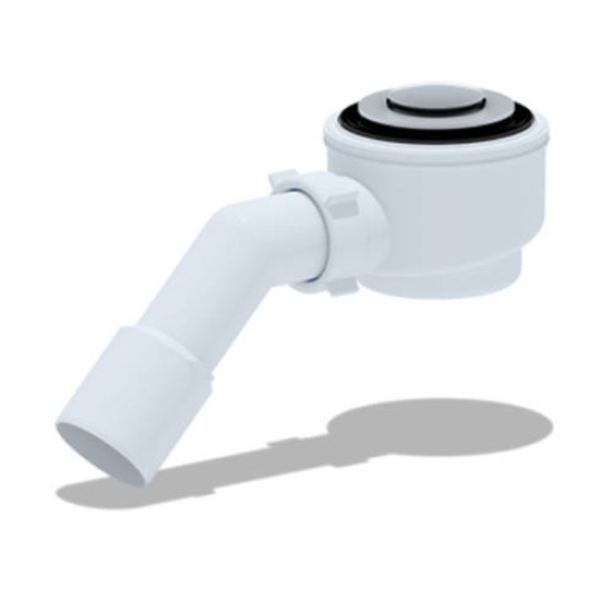 Е411CL Сифон АНИ для душ/поддона 1 1/2*50 хром, клик-клак, с пер. трубкой 45°40*50