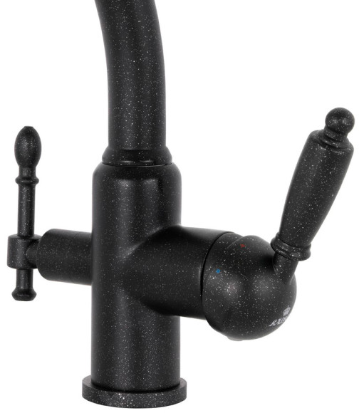 Смеситель KAISER 31244-5 Vincent для кухни, с краном для питьевой воды, черный металлик