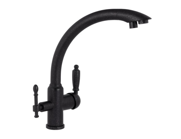 Смеситель KAISER 31244-5 Vincent для кухни, с краном для питьевой воды, черный металлик