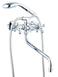 Смеситель G-Lauf QTZ7-B856 для ванны маховик крест. кер. (Shar) Zn (Цинк)