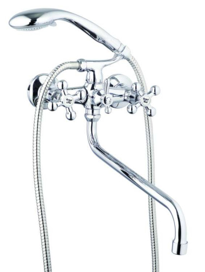 Смеситель G-Lauf QTZ7-B856 для ванны маховик крест. кер. (Shar) Zn (Цинк)