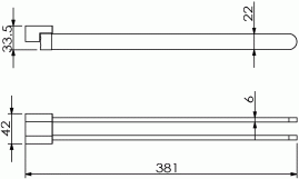 Полотенцедержатель Langberger хромированный к стене поворотный двойной 24008A