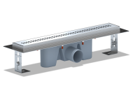 Трап АНИ Пласт TLZ2345G нерж/сталь линейный, вып Ø50 реш. Бриз 450